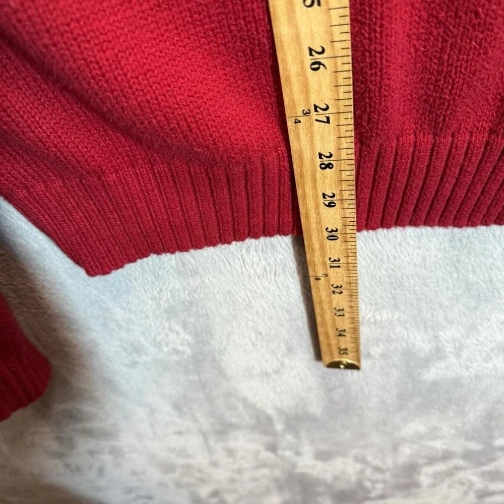 Polo Ralph‎ Lauren 1/4 Zip Pullover Knit Sweater Mens 2XL Pima Cotton Red
